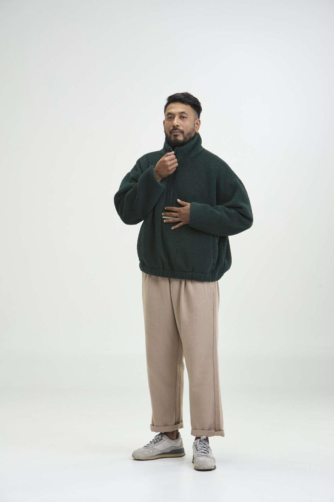 Arniko Moha Half Zip Fleecejacke Forest Unisex Recycelt grün
